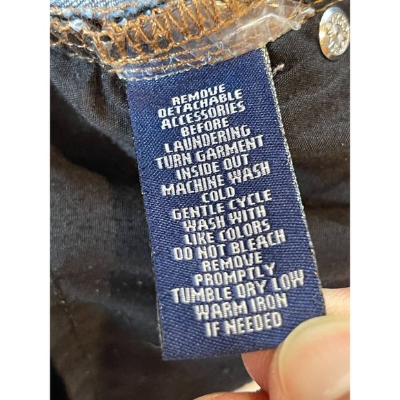 Chaps Denim Women Jeans Straight Leg 99% Cotton Mid Rise Flat Front Blue Size 12 - Picture 10 of 10